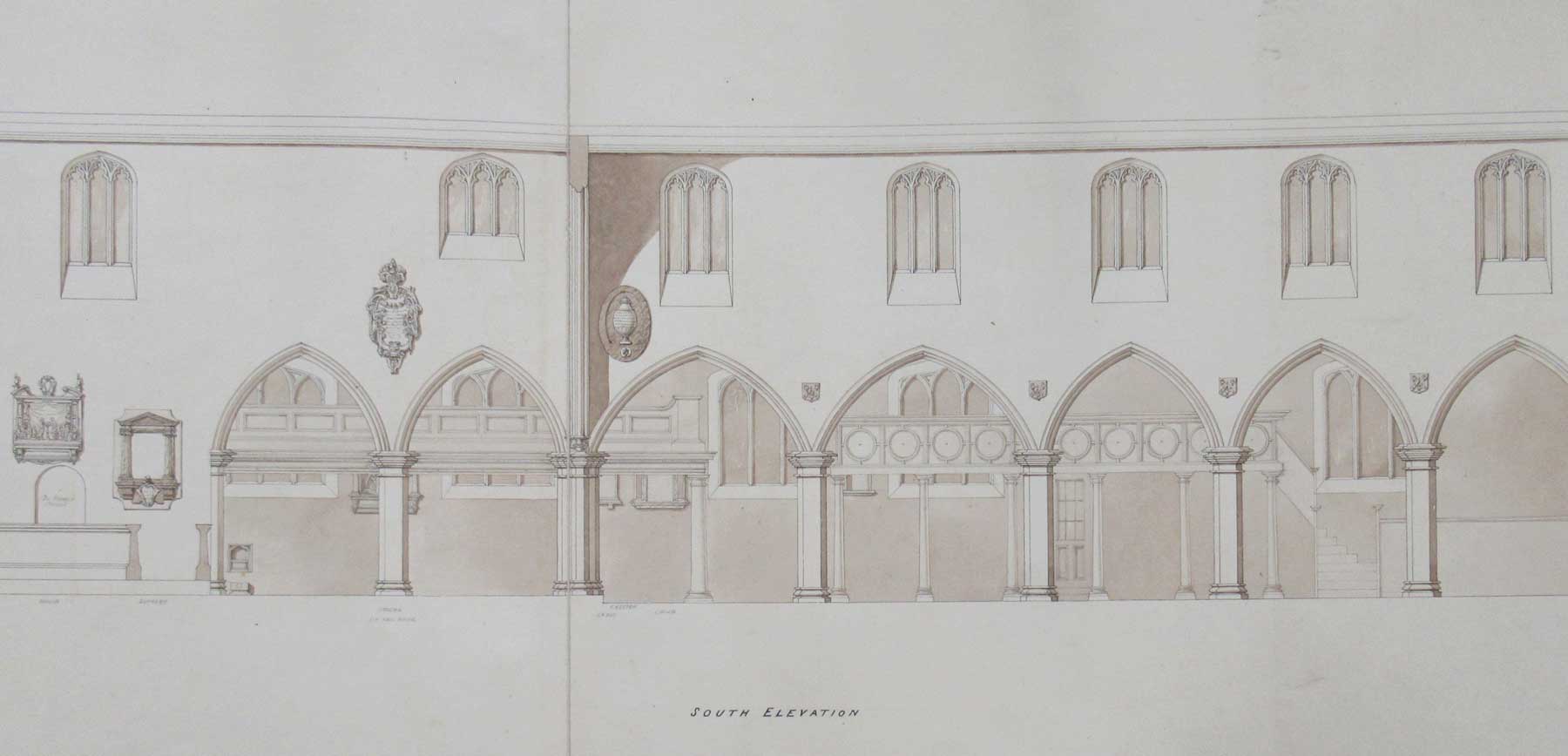 The interior of St John at Hackney Church in 1779. 