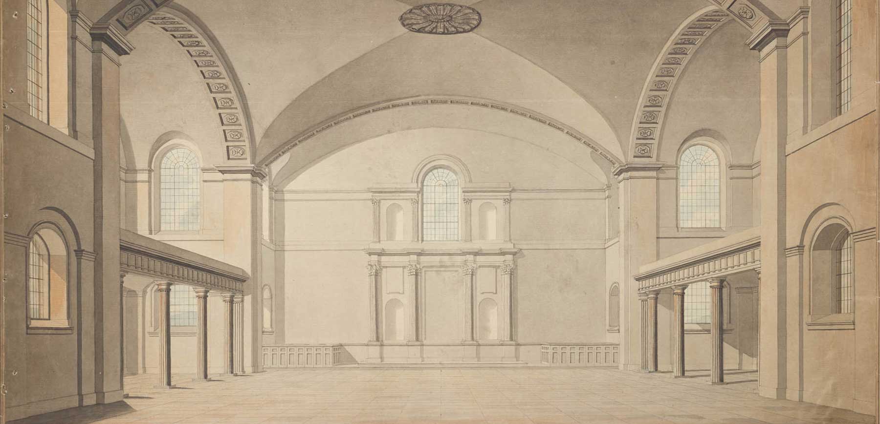 James Spiller's final design for the interior of the new Hackney Church